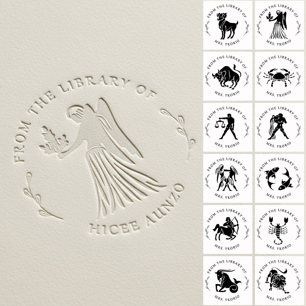 Personalized Book Stamp Embosser - Zodiac