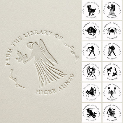 Personalized Book Stamp Embosser - Zodiac