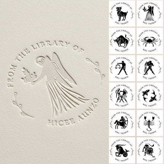 Personalized Book Stamp Embosser - Zodiac